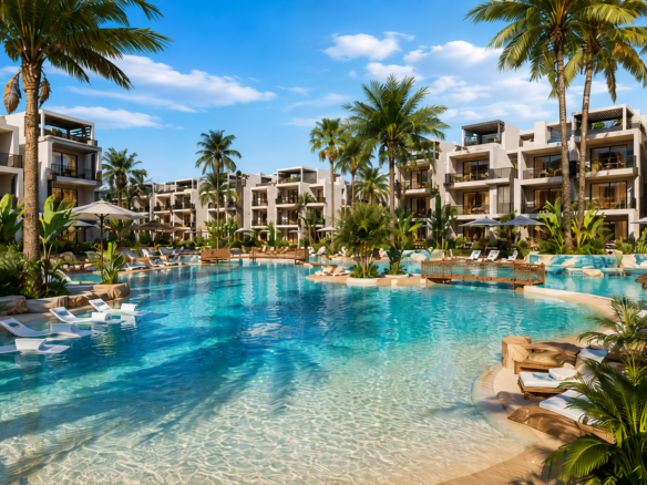ONE7 Residence Hurghada crystal lagoon and landscaped residences