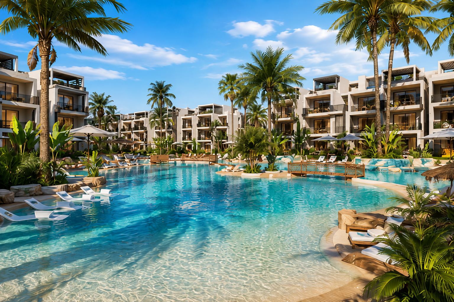 ONE7 Residence Hurghada crystal lagoon and landscaped residences