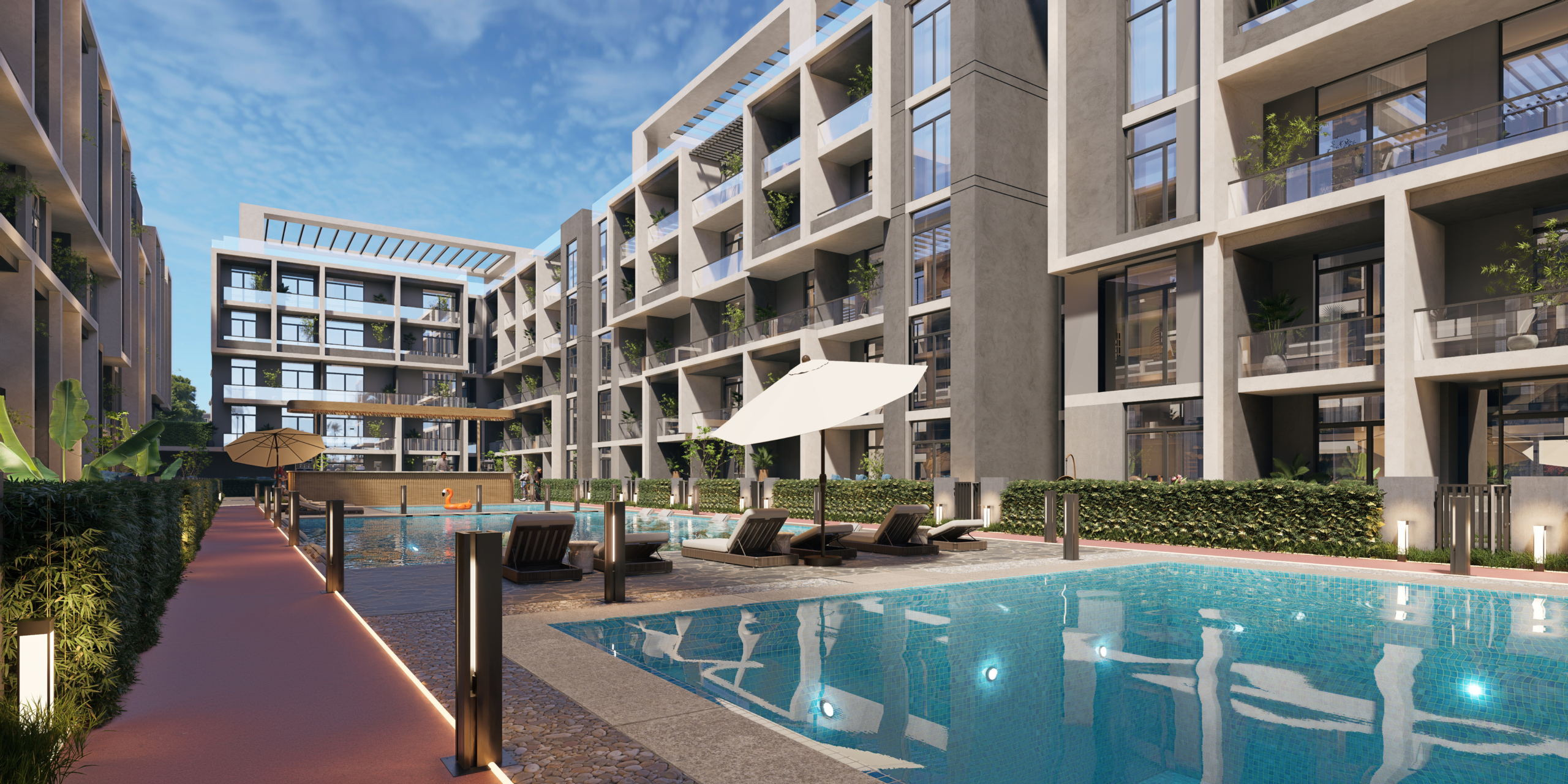 CLAN Residents — Pool and courtyard