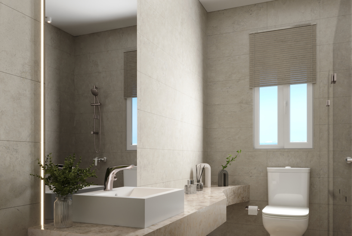 Modern finished bathroom in a Sahl Hasheesh apartment