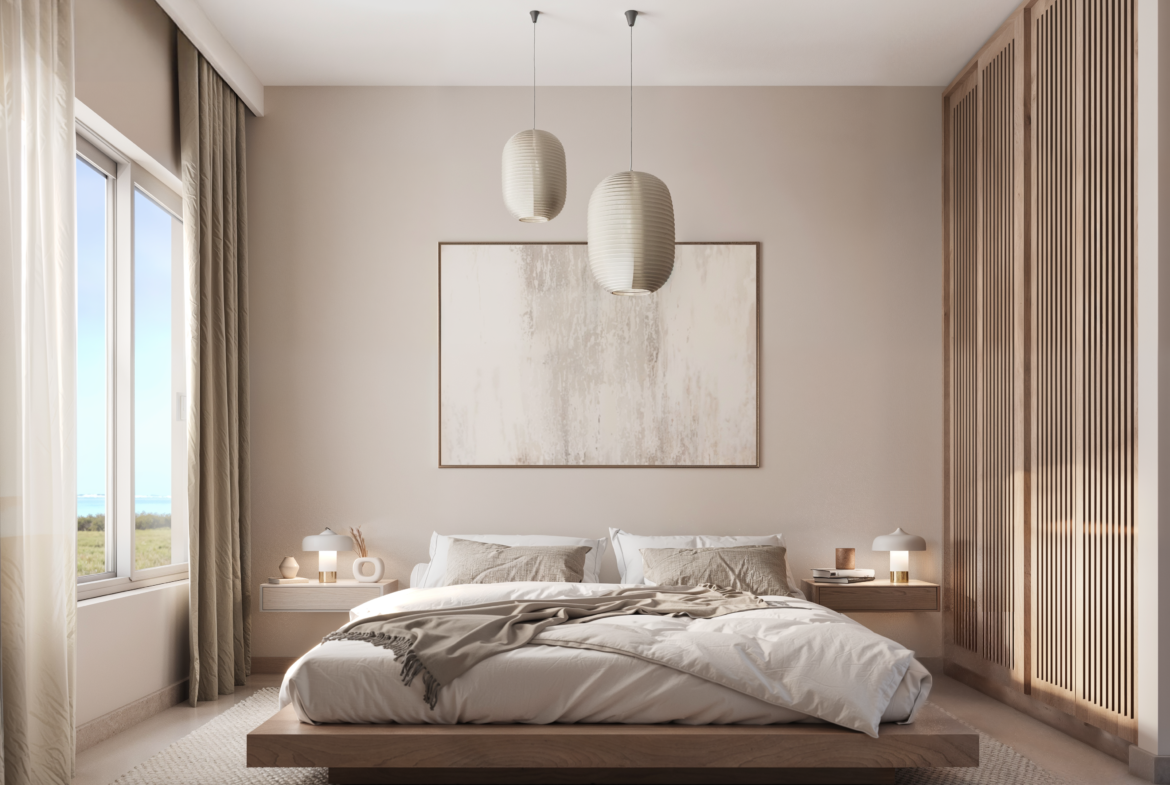 Fully finished bedroom in a modern Sahl Hasheesh apartment