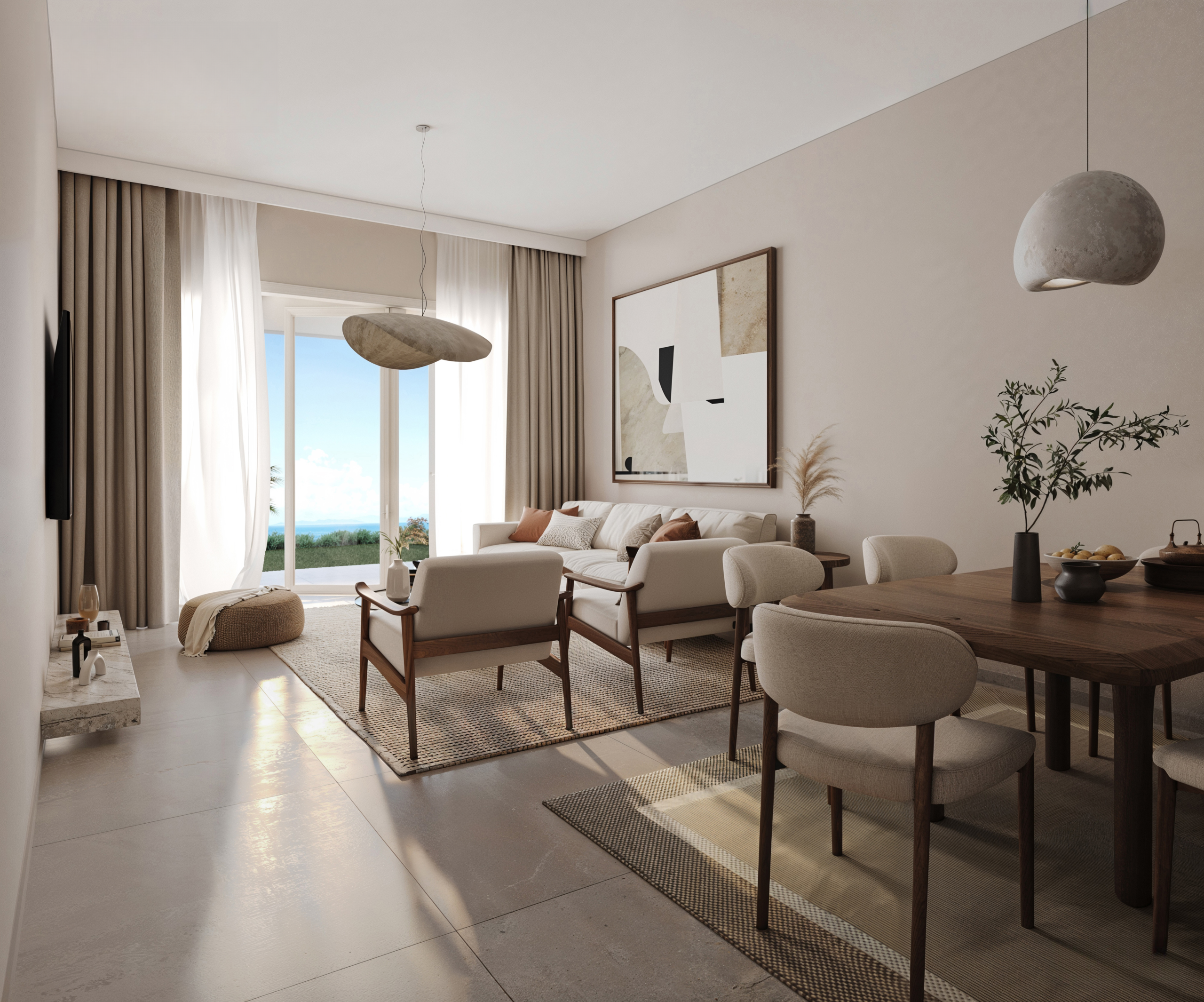 Fully finished living and dining area Modern fully finished living and dining area in a Sahl Hasheesh apartment