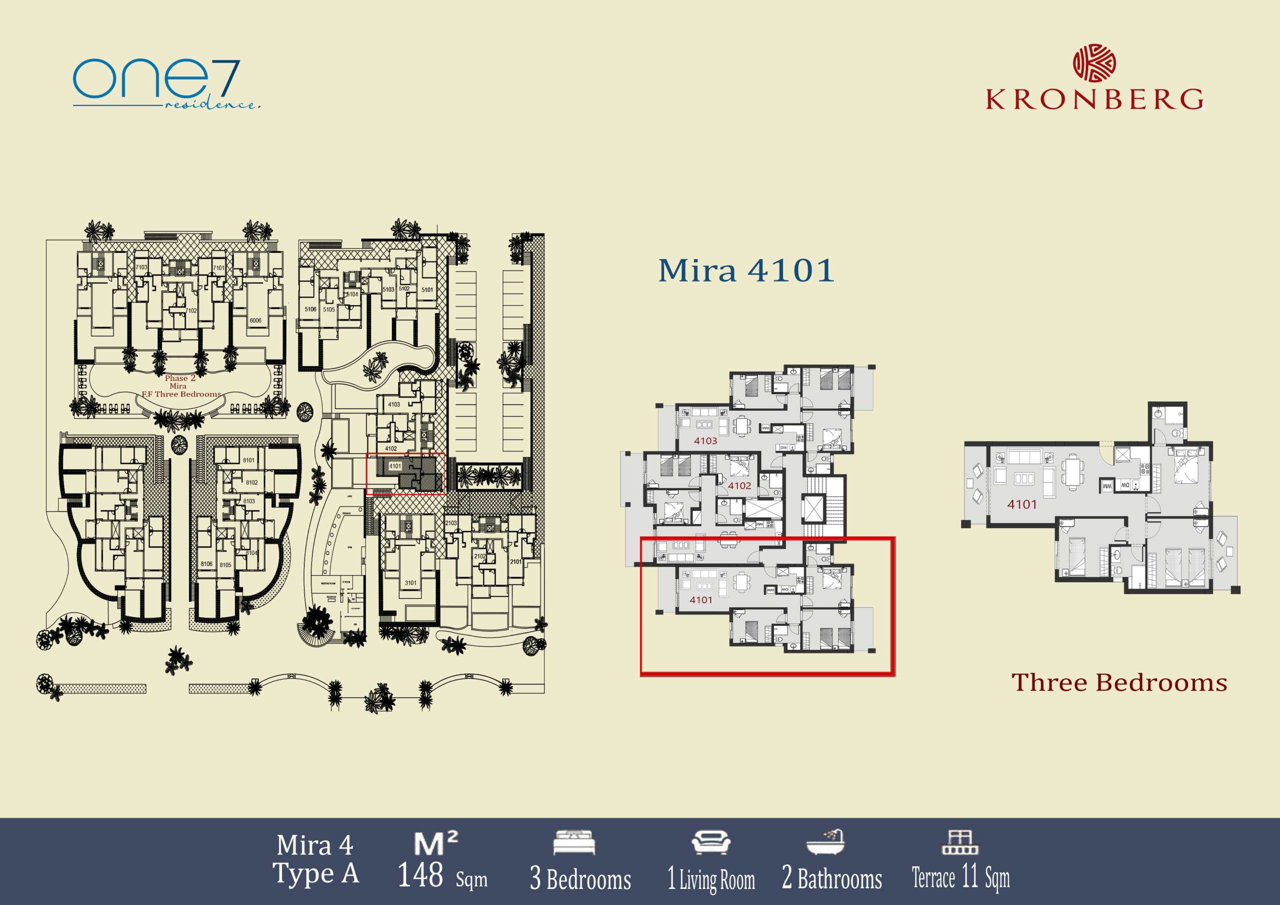 ONE7 unit 4101 supplied floor plan