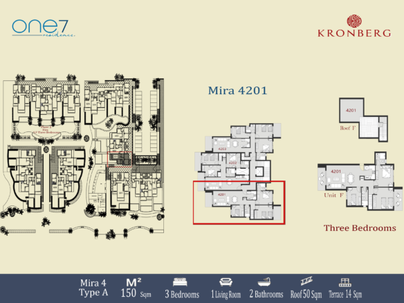 ONE7 unit 4201 floor plan