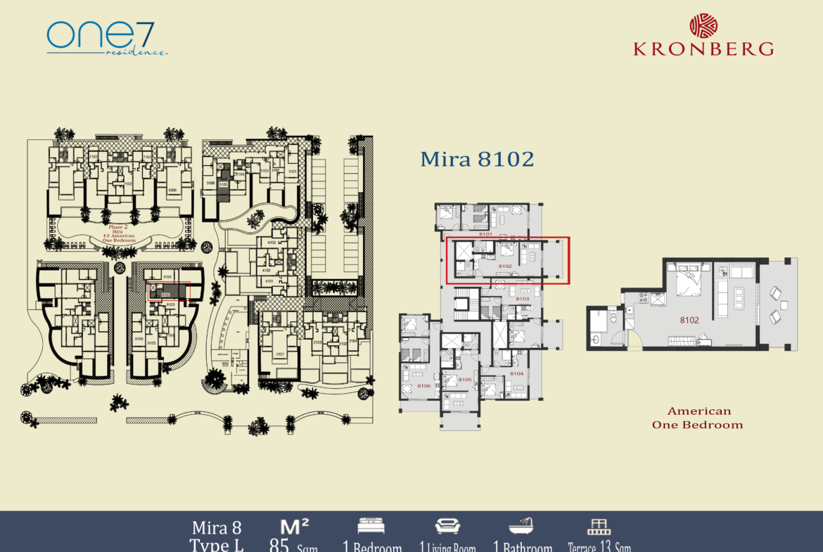 ONE7 unit 8102 supplied floor plan