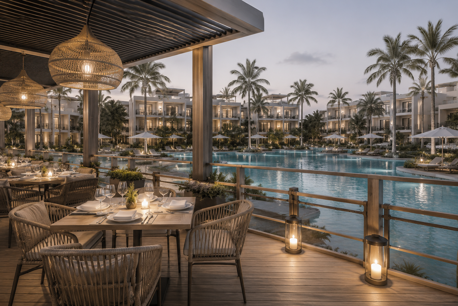 ONE7 Residence lagoon-side dining and lifestyle
