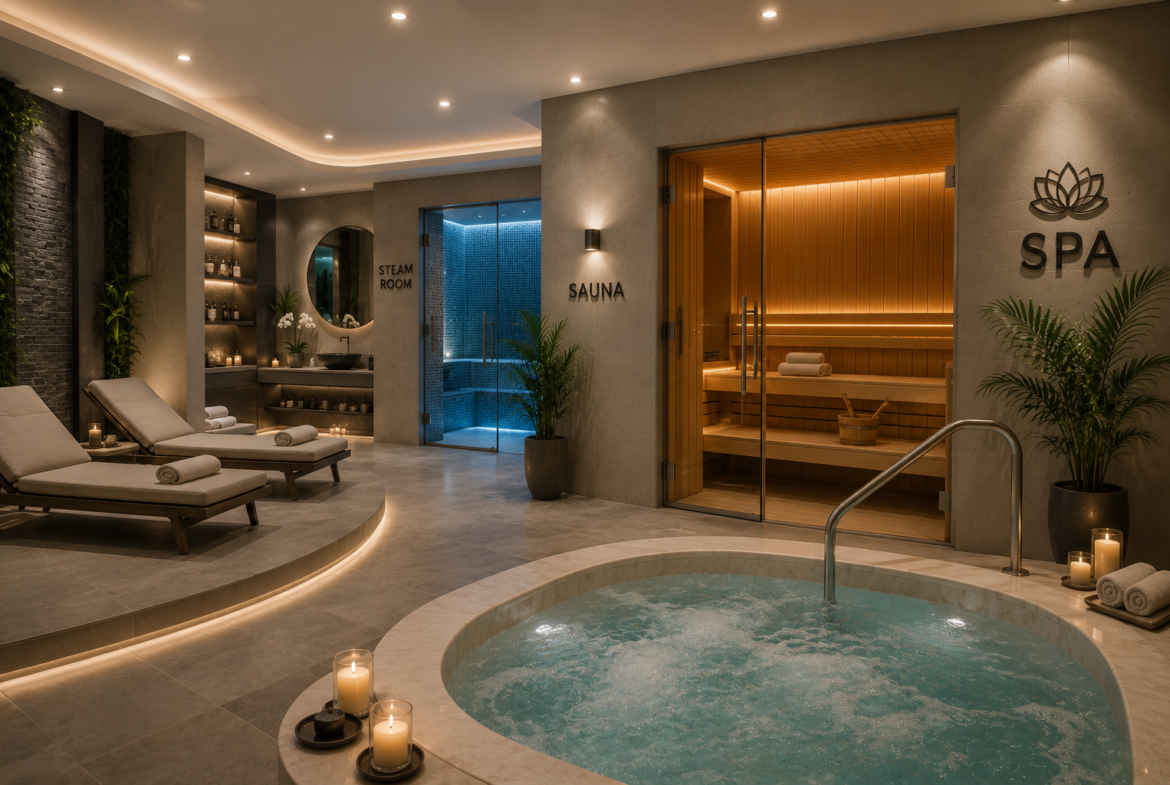 ONE7 Residence spa sauna and wellness facilities