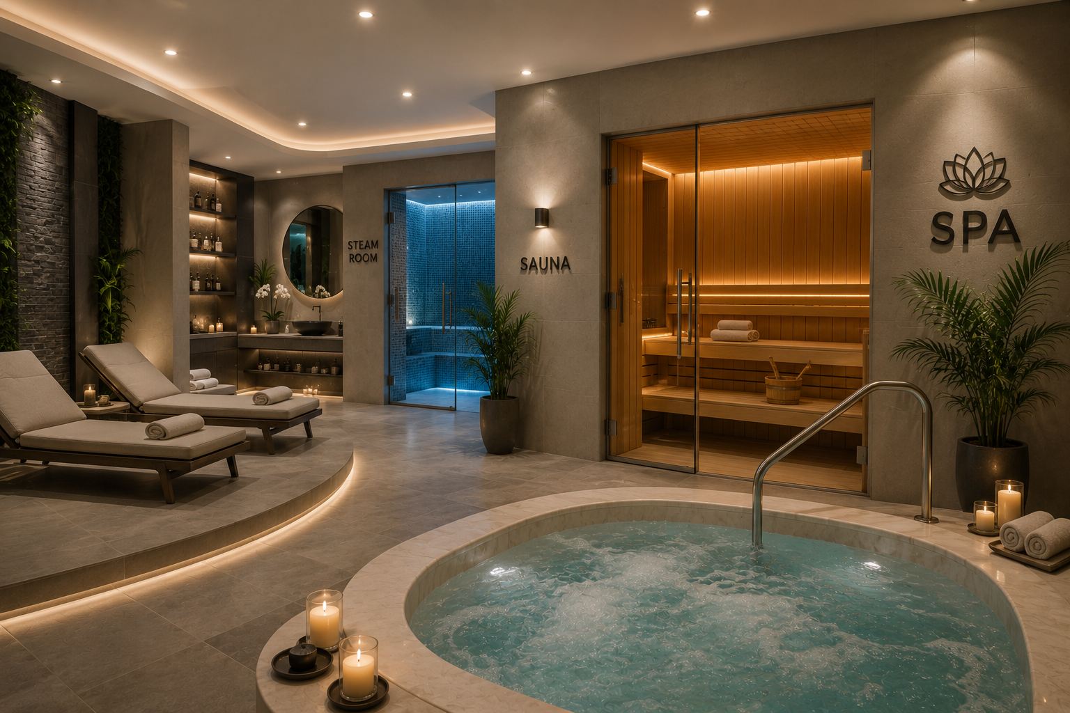 ONE7 Residence spa sauna and wellness facilities