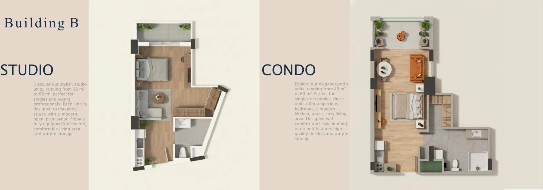 atlantis — Studio and condo layouts